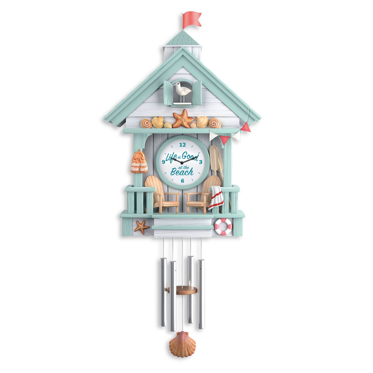 'Life Is Good At The Beach' Wave-Sound Wall Clock