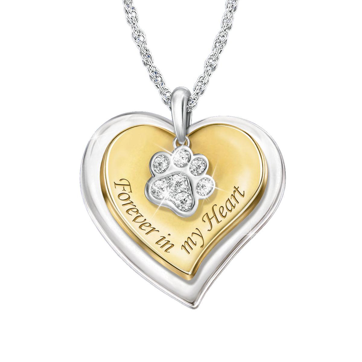 'Forever In My Heart' Personalised Pet Remembrance Pendant