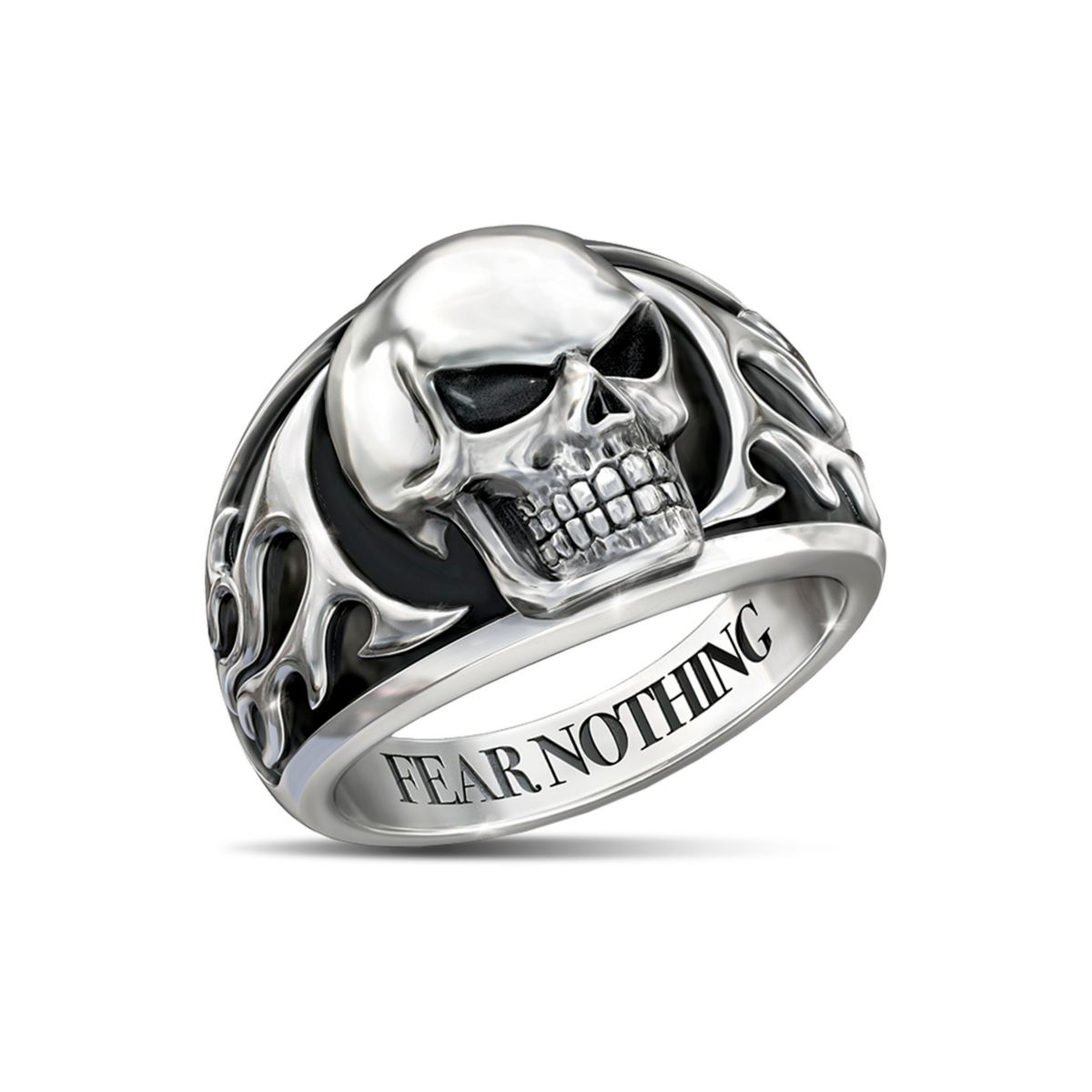 'Fear Nothing' Skull Men's Ring
