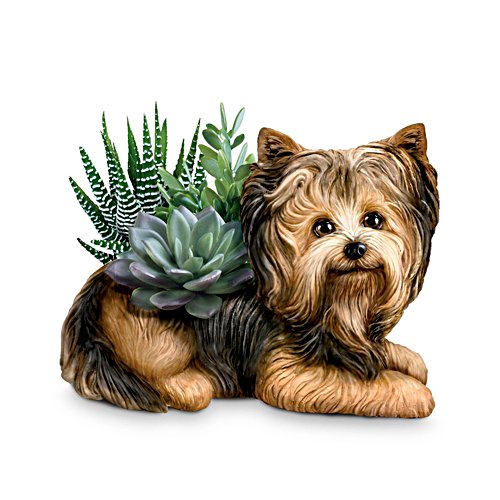 'Paw Prints Plant Everlasting Love' Always In Bloom® Yorkie Table Centrepiece