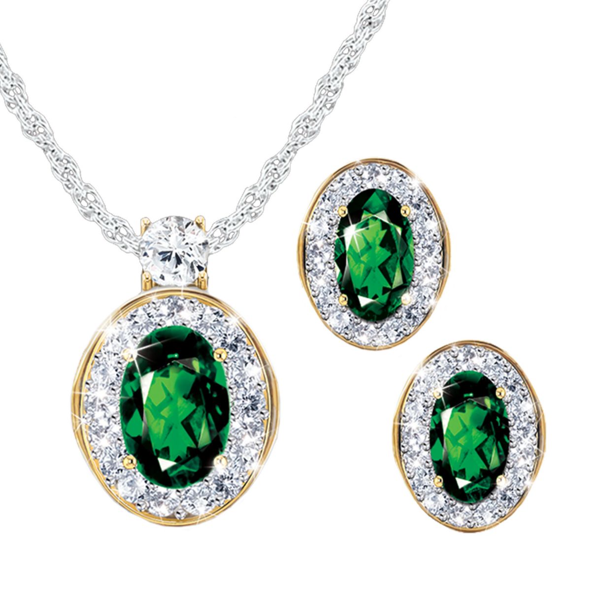 'Earthly Beauty' Ladies' Pendant And Earrings Set