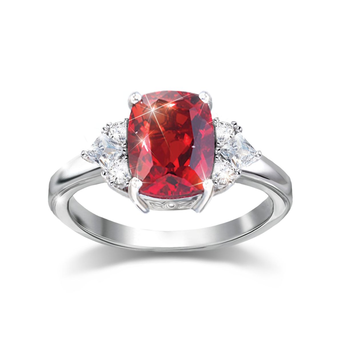 'Rare Wonder' Red Helenite And White Topaz Ring