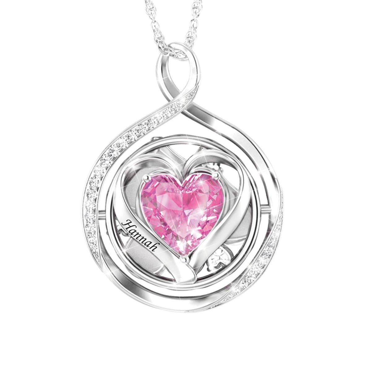 'Never Ending Love' Personalised Flip Pendant Necklace