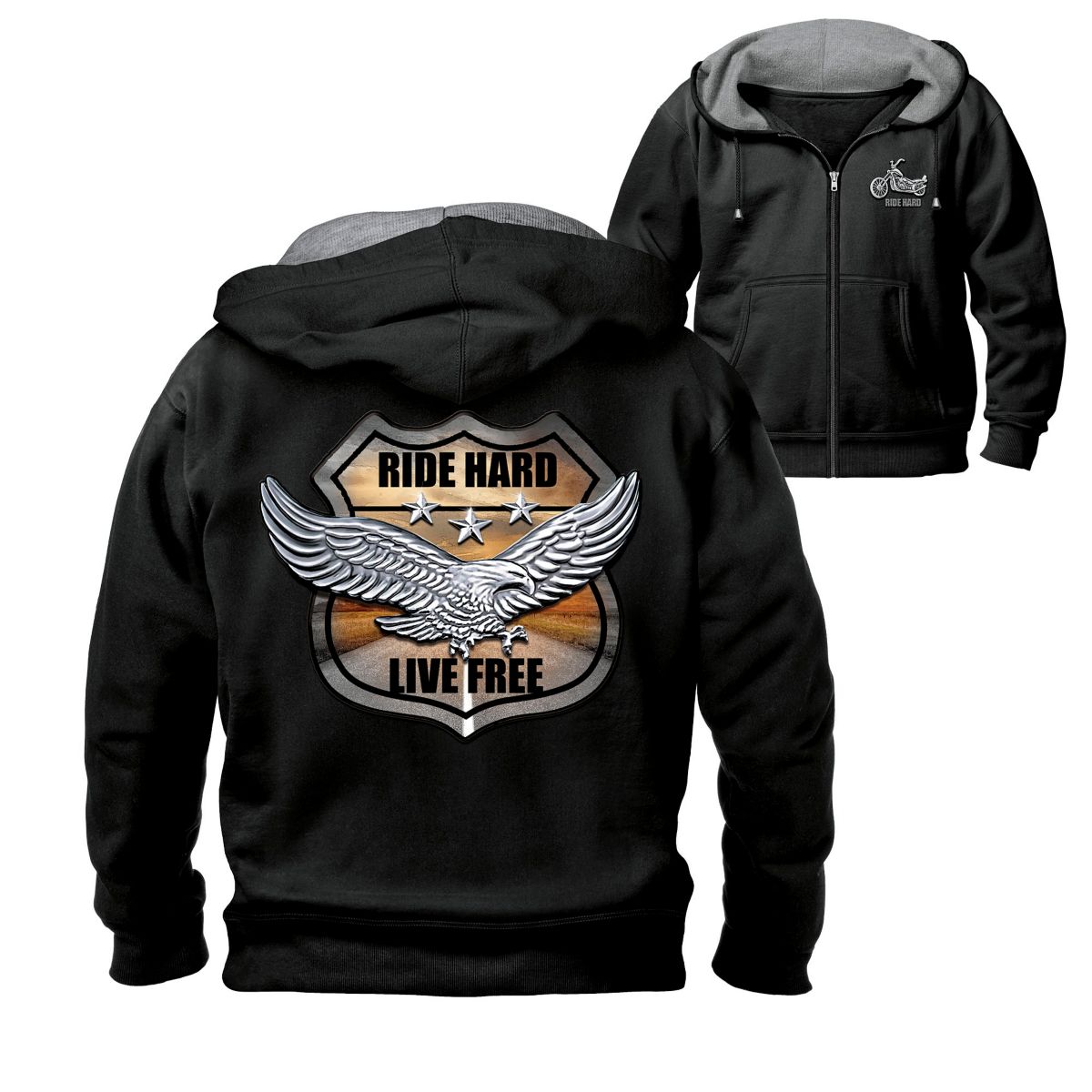 ‘Ride Hard On The Open Road’ Men’s Hoodie