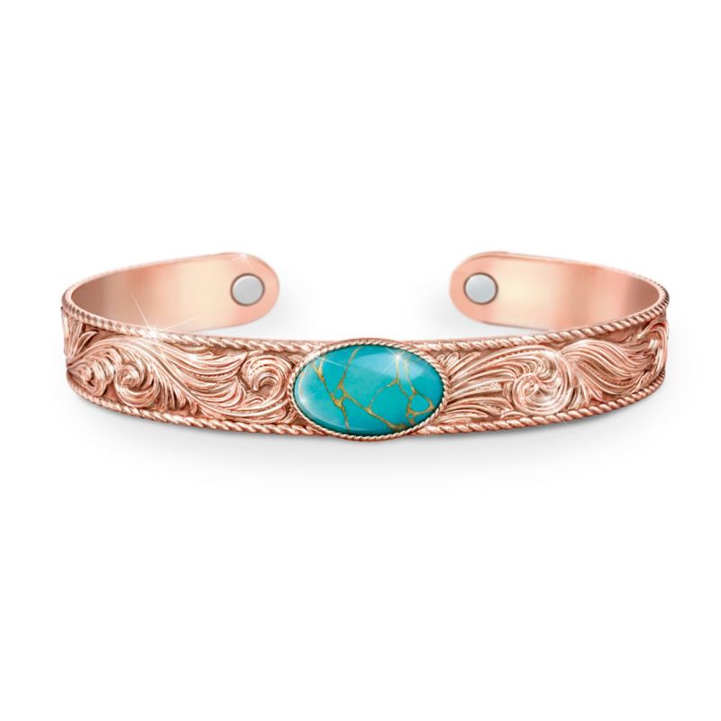 ‘Strength Of Nature’ Turquoise & Copper Healing Cuff Bracelet