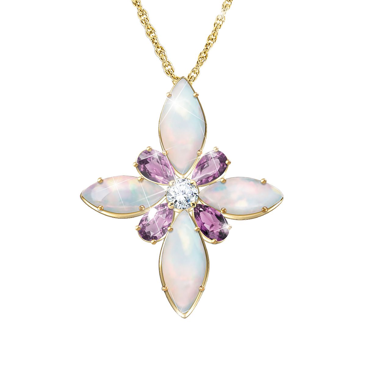 'Beacon Of Hope' Cross Gemstone Pendant