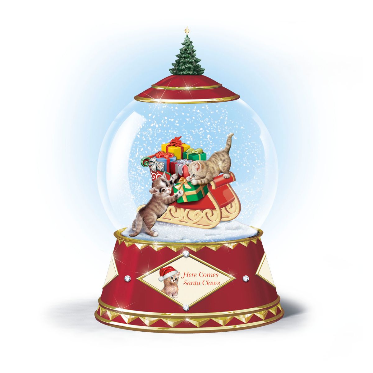 Jürgen Scholz 'Here Comes Santa Claws' Musical Snowglobe