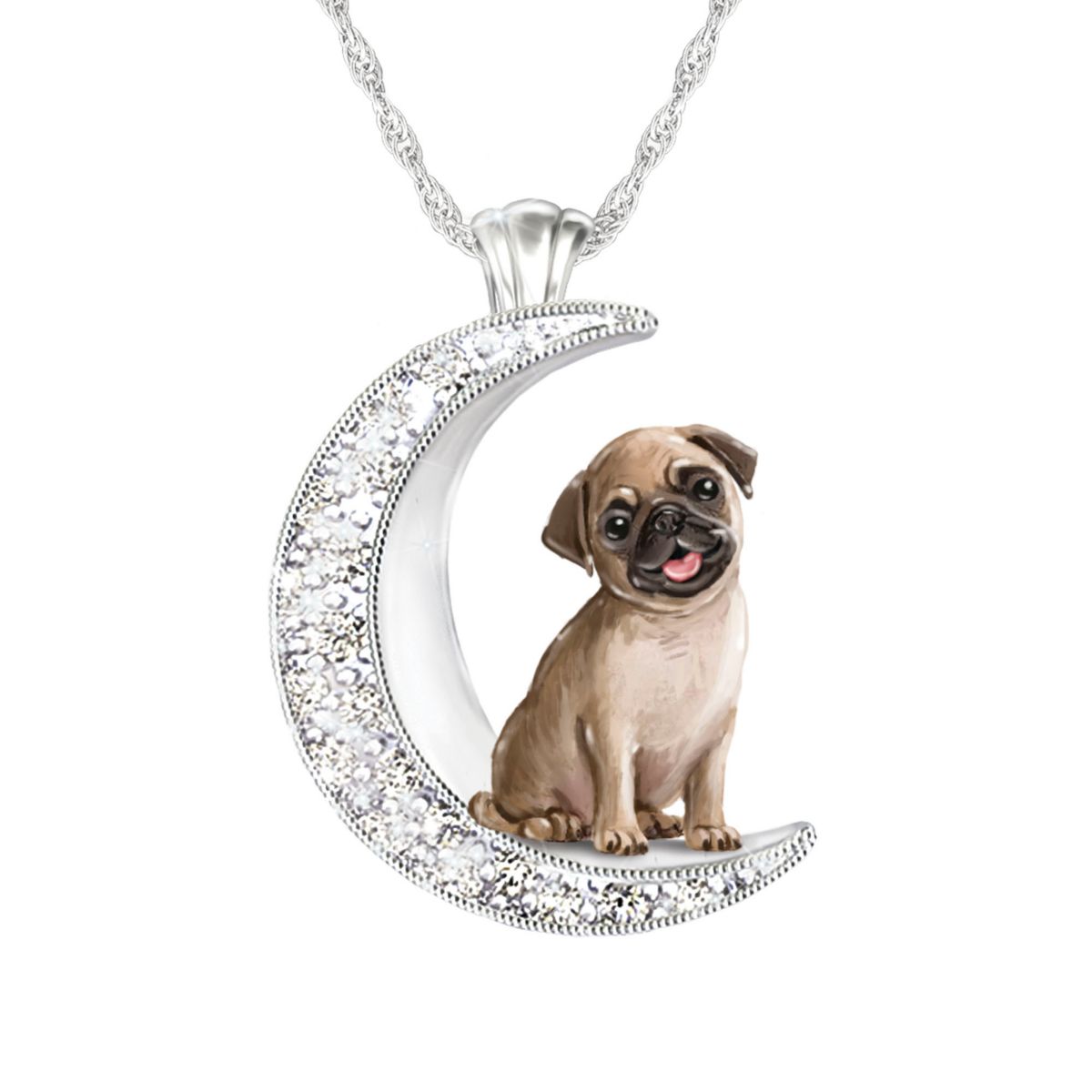 'I Love My Pug To The Moon And Back' Ladies' Pendant