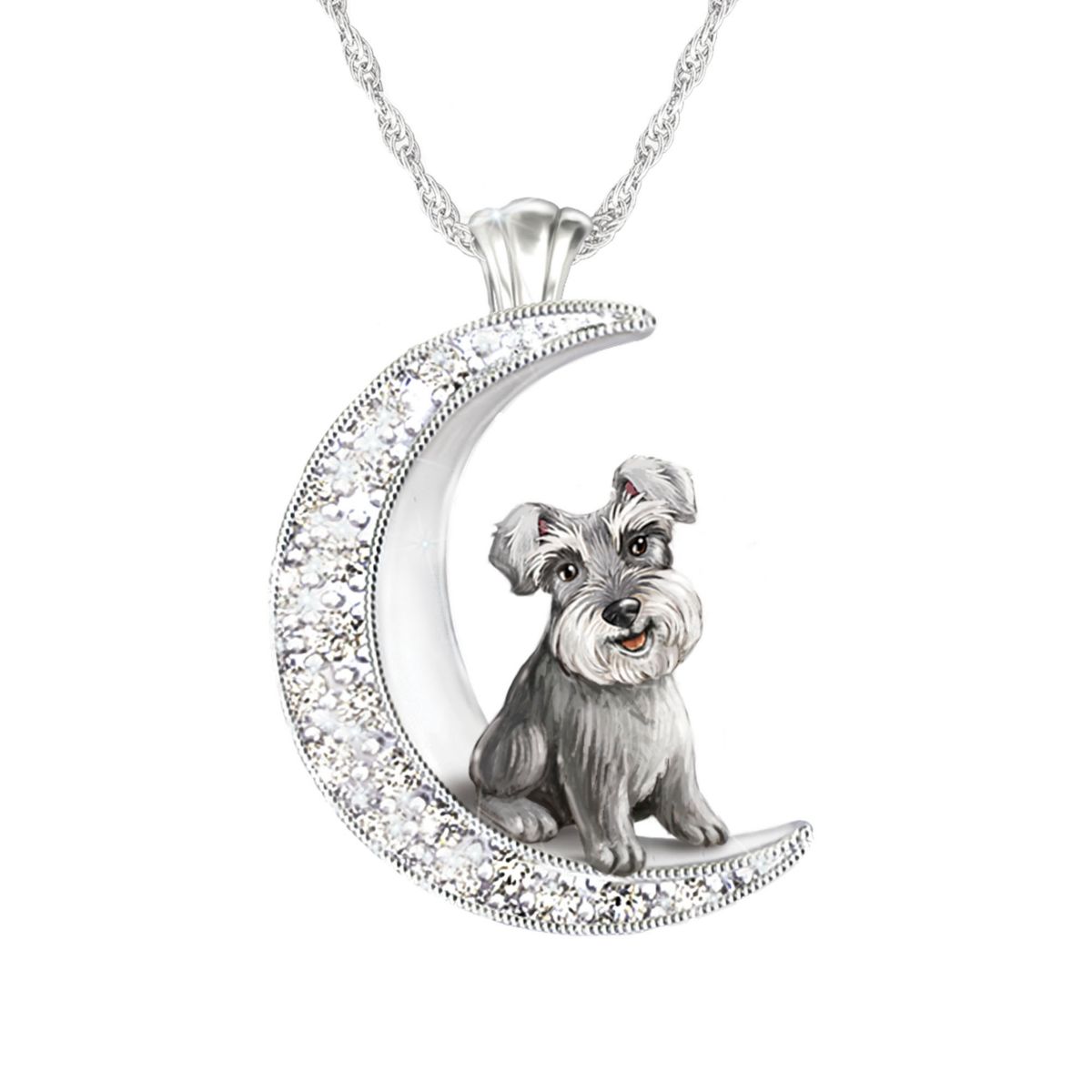 'I Love My Schnauzer To The Moon And Back' Ladies' Pendant
