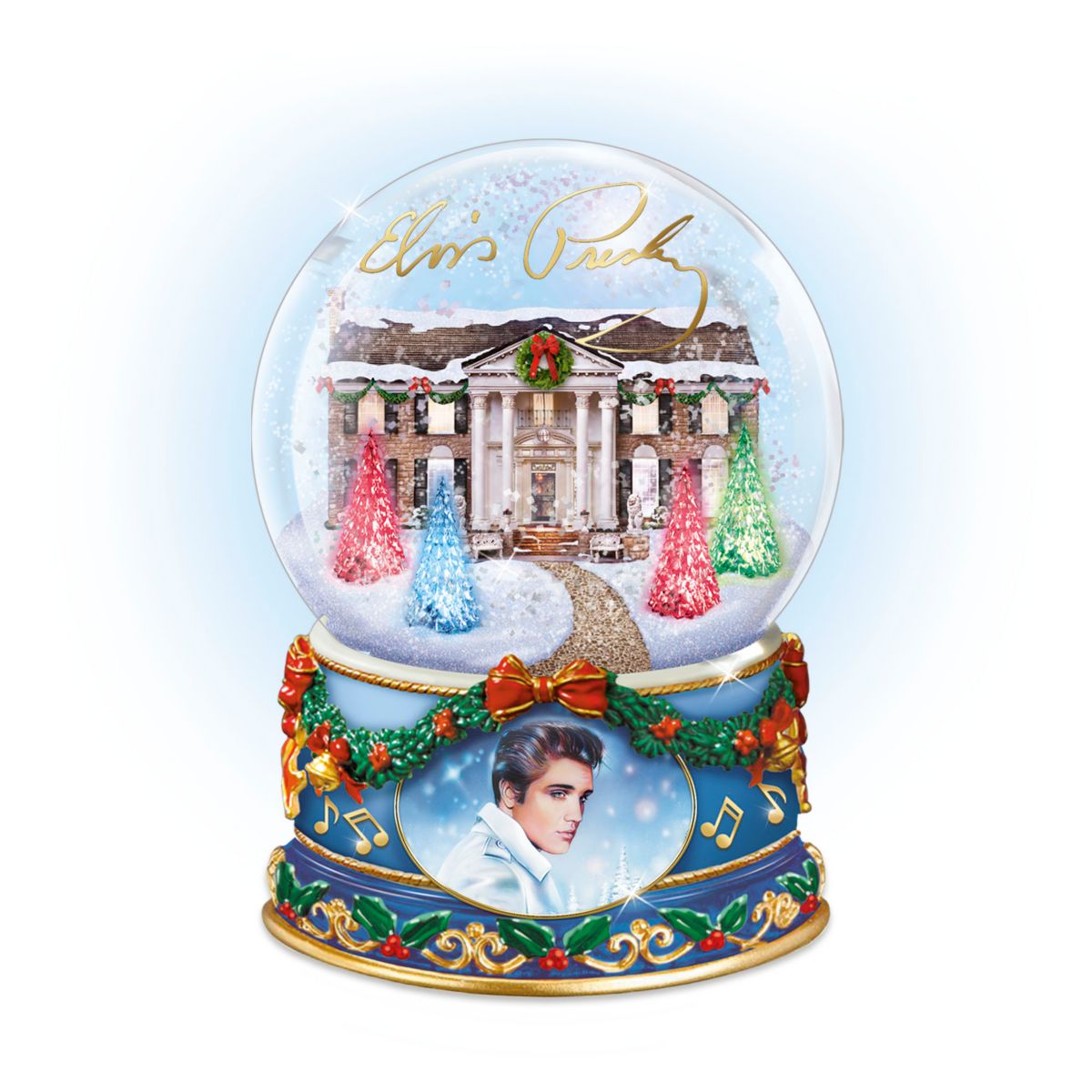 'Merry Christmas From Graceland' Illuminated Musical Glitter Globe