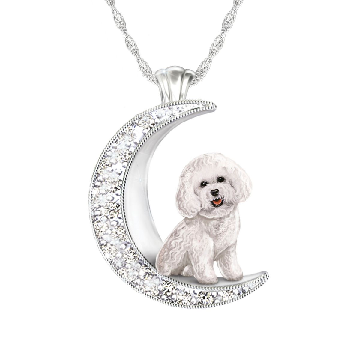 'I Love My Bichon Frise To The Moon And Back' Ladies' Pendant