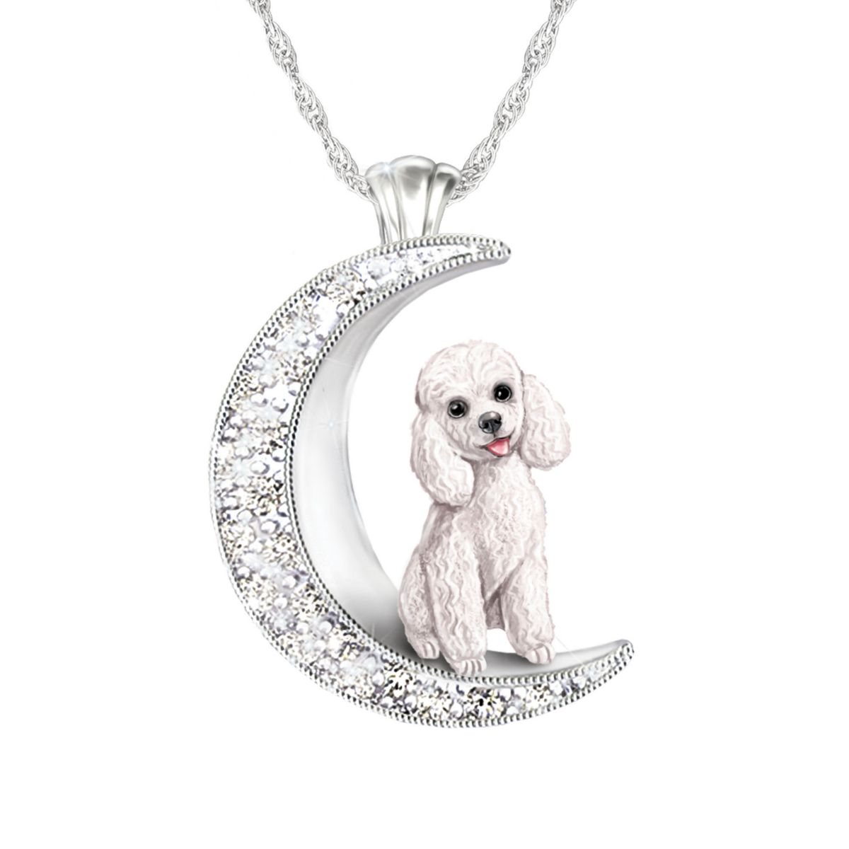 'I Love My Poodle To The Moon And Back' Ladies' Pendant
