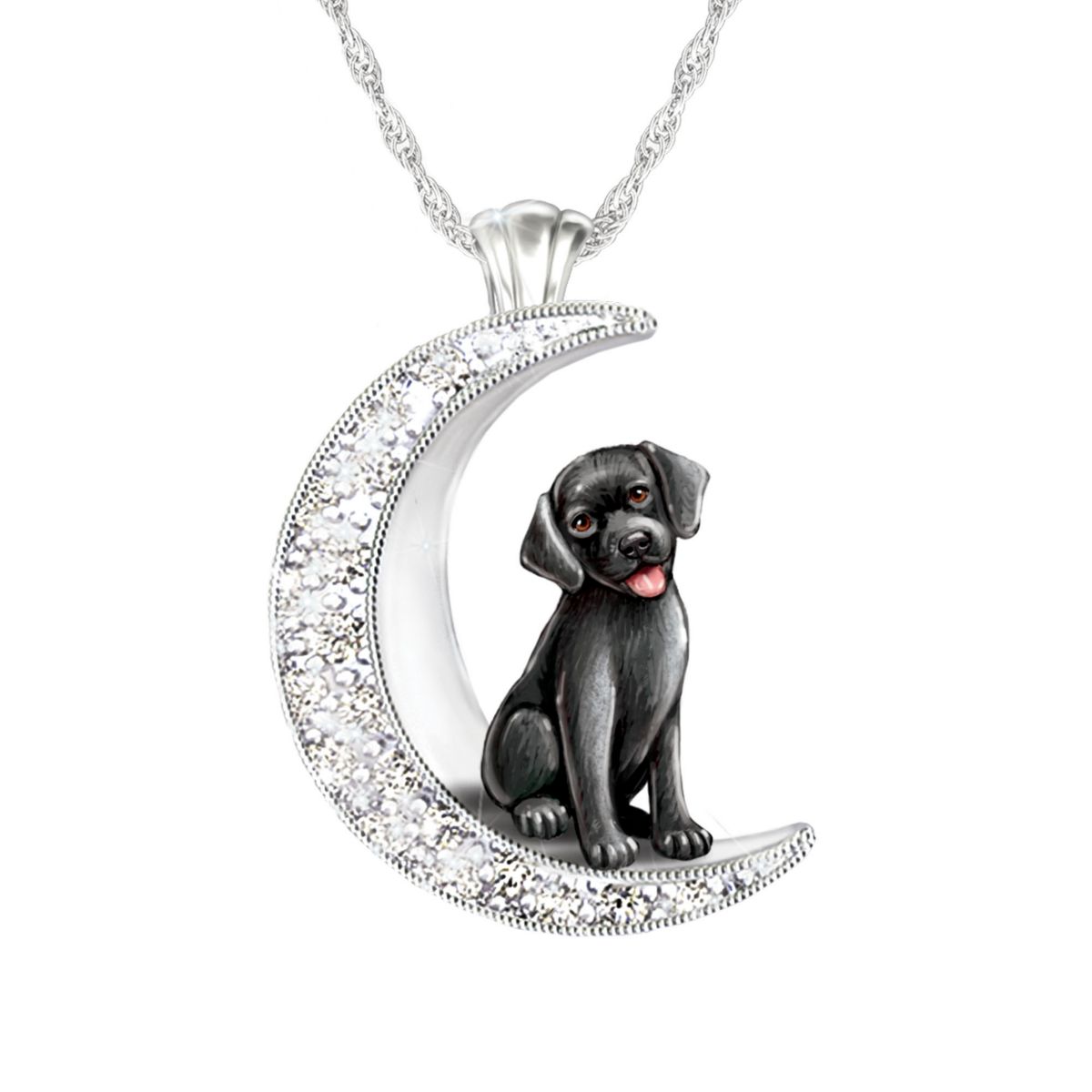 'I Love My Black Labrador To The Moon And Back' Ladies' Pendant