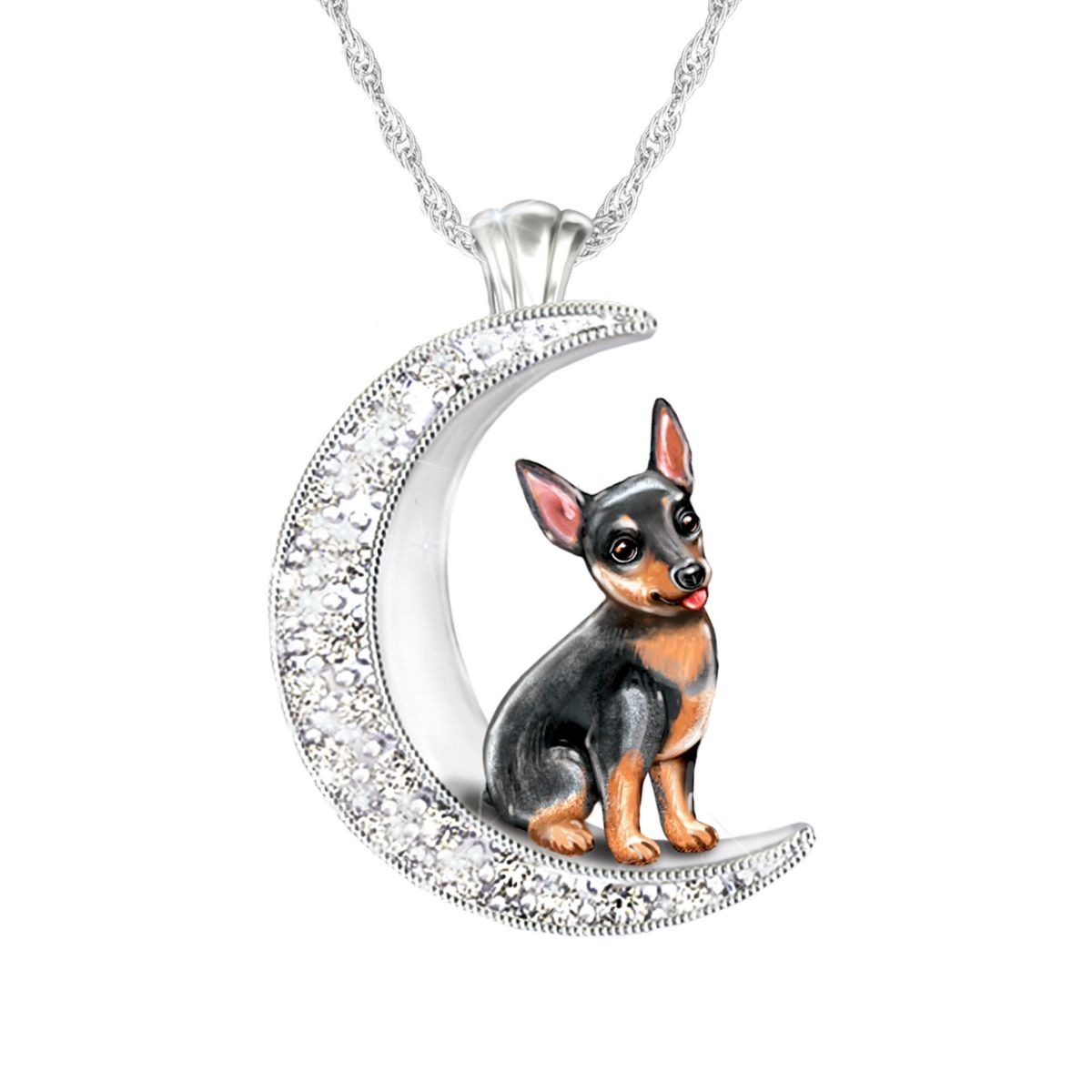 'I Love My Mini Pinscher To The Moon And Back' Ladies' Pendant
