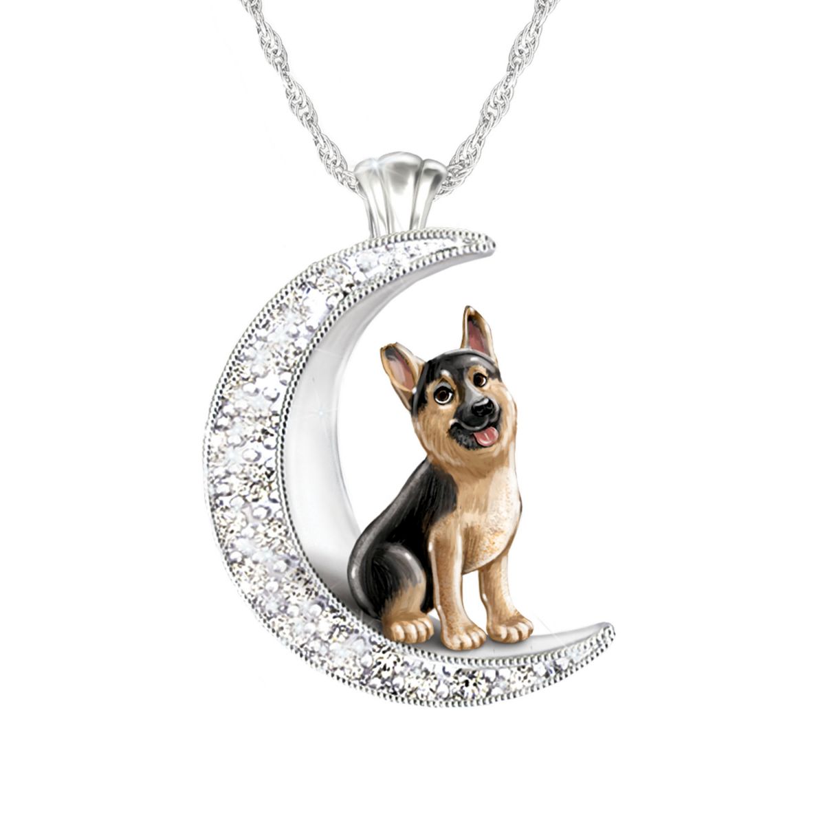 'I Love My German Shepherd To The Moon And Back' Ladies' Pendant