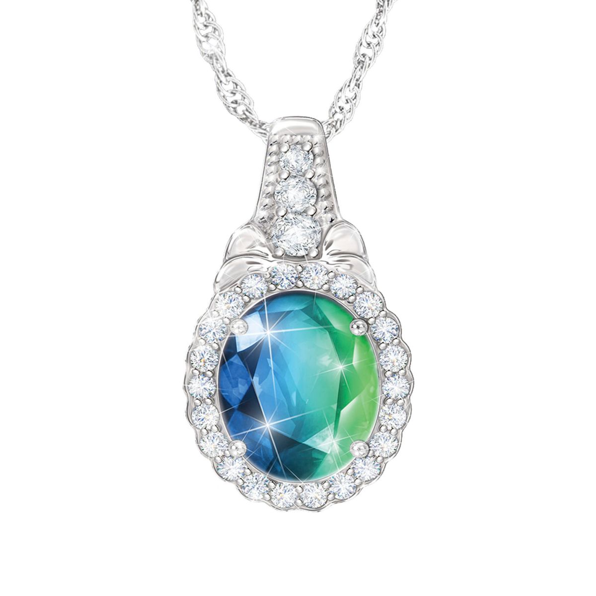 "Sensational Shades" Colour-Changing Mood Pendant Necklace