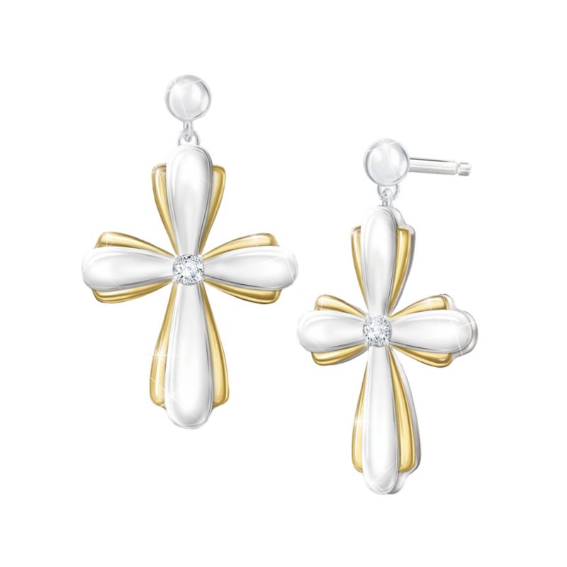 'Blessed With Faith' Diamond Earrings