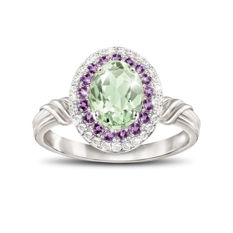 'Beauty Awakens' Sage Quartz, Amethyst & Topaz Ladies' Ring