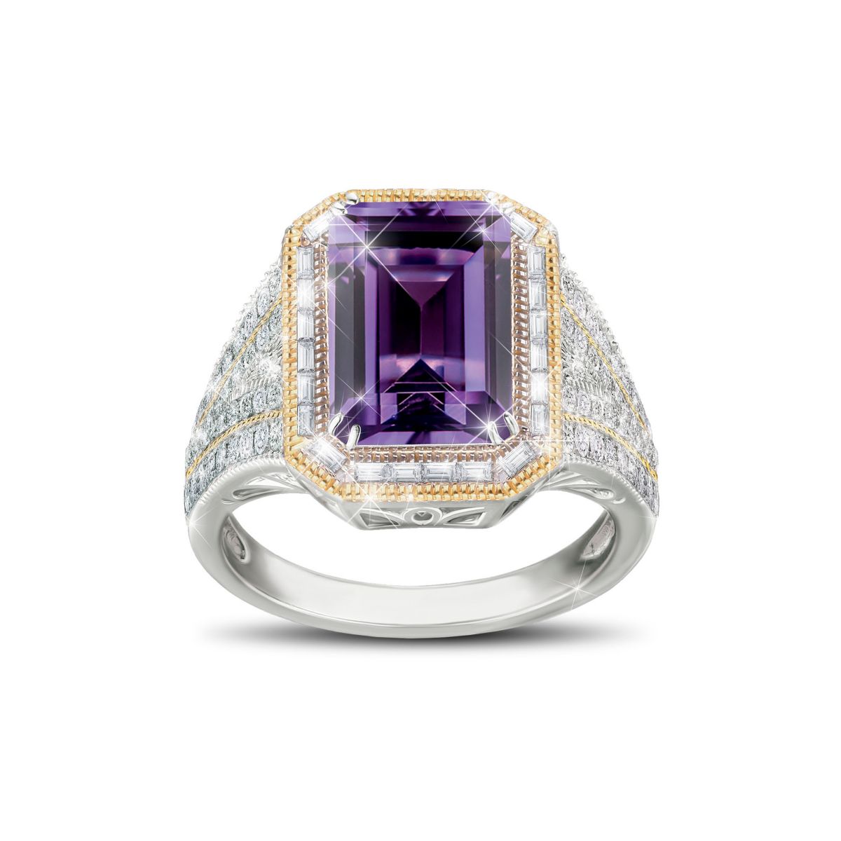 'Royal Purple' Diamonesk Simulated Amethyst Ladies' Ring