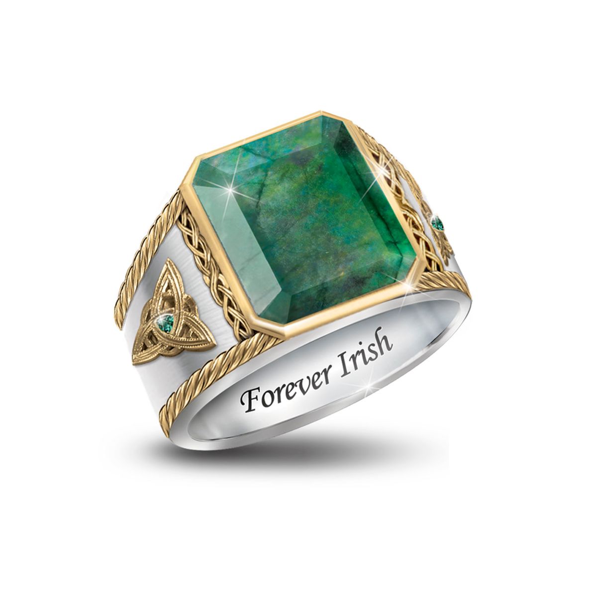 'Irish Pride' Emerald Men’s Ring
