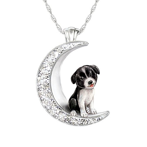 'I Love My Border Collie To The Moon And Back' Ladies' Pendant