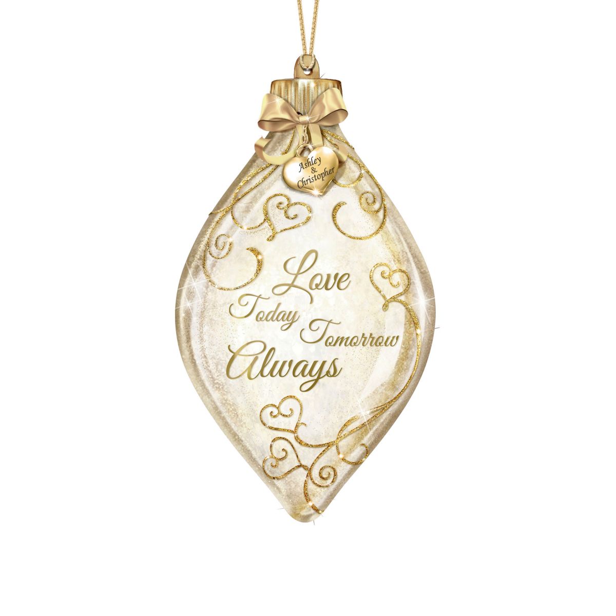 'Love Today, Tomorrow, Always' Personalised Illuminated Ornament