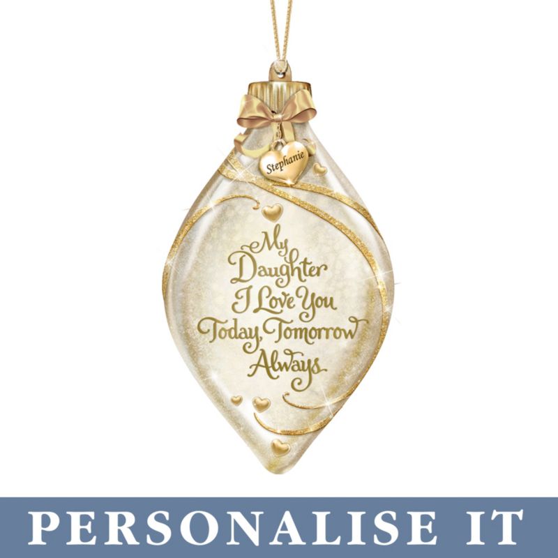 &#039;My Daughter, I Love You&#039; Personalised Illuminated Ornament