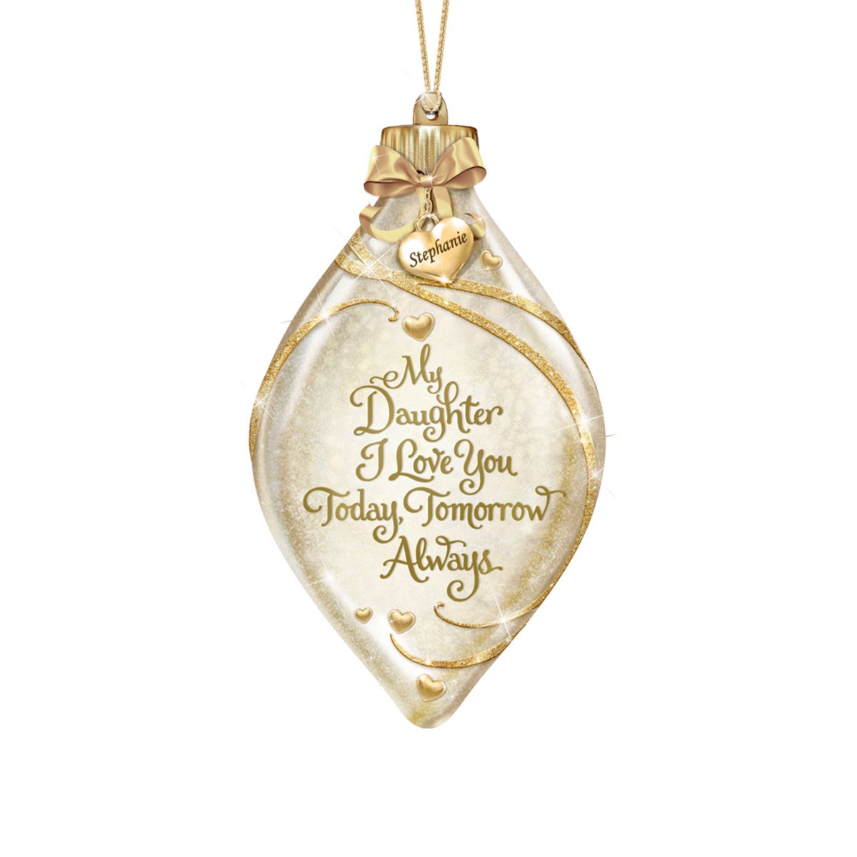 'My Daughter, I Love You' Personalised Illuminated Ornament