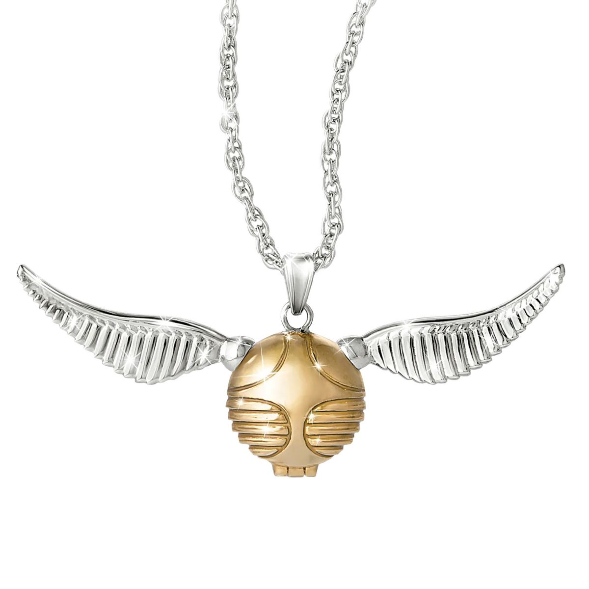 Golden Snitch Smoky Quartz Pendant With Fluttering Wings