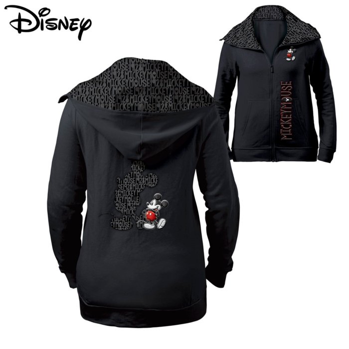 Disney Womens Mickey Mouse Classic Animation Zip Hoodie