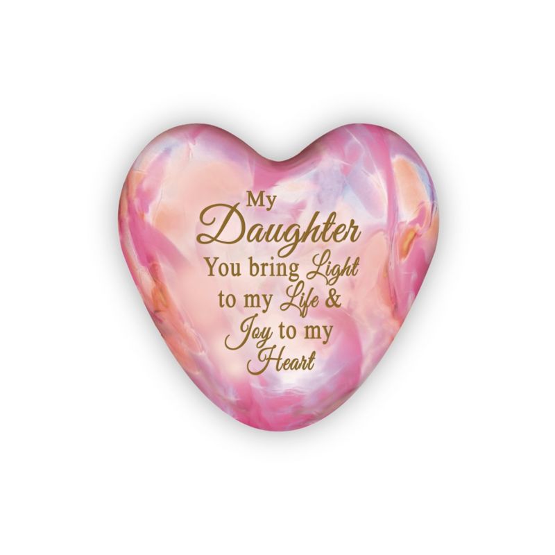'Daughter, You Light Up My Life' Illuminated Heart Sculpture