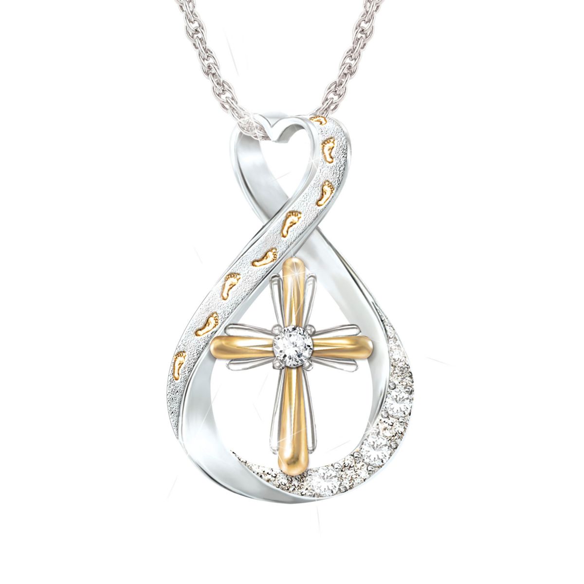 'Footprints In The Sand' Diamond Infinity Pendant