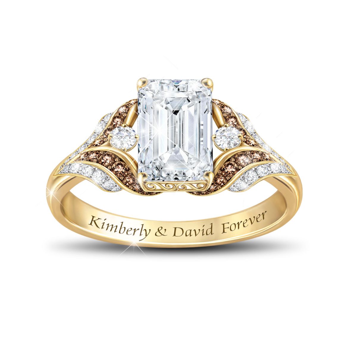 'Love Of My Life' Diamond & White Topaz Personalised Ring