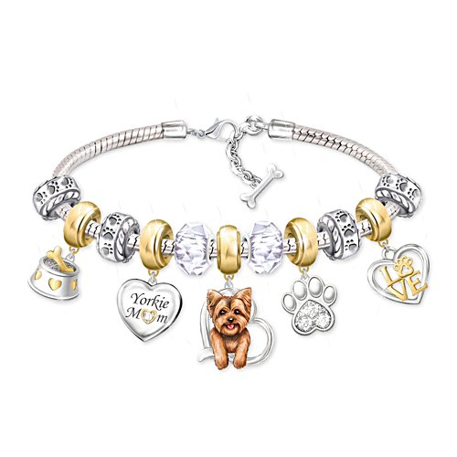 'Dog Mum' Yorkie Ladies' Charm Bracelet