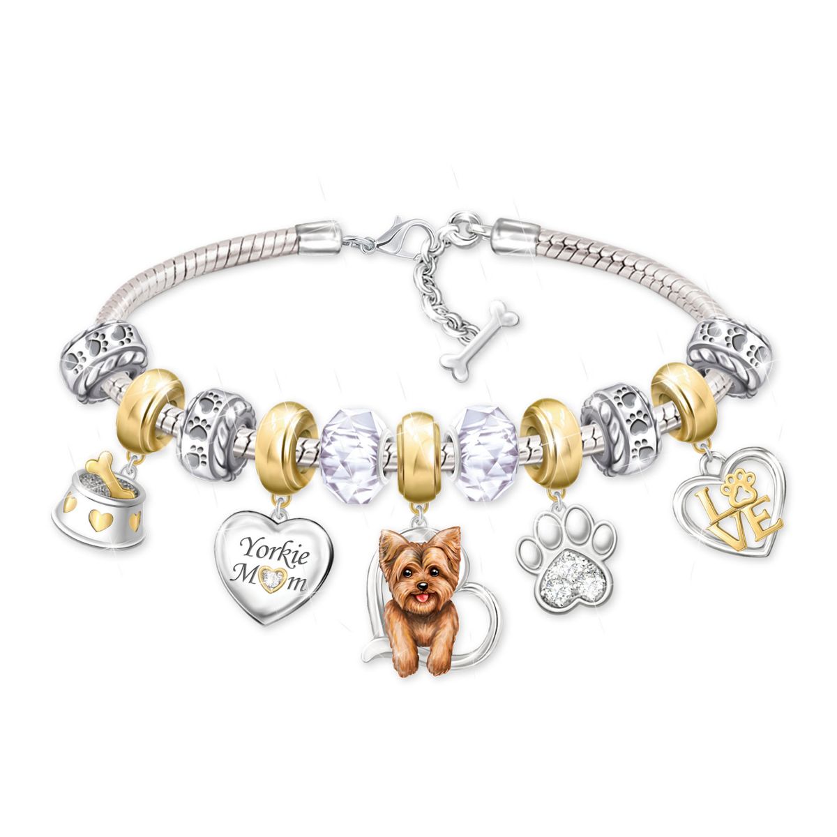 'Dog Mum' Yorkie Ladies' Charm Bracelet