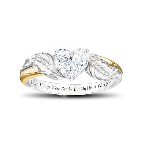 'Your Wings Were Ready' White Topaz Remembrance Ring