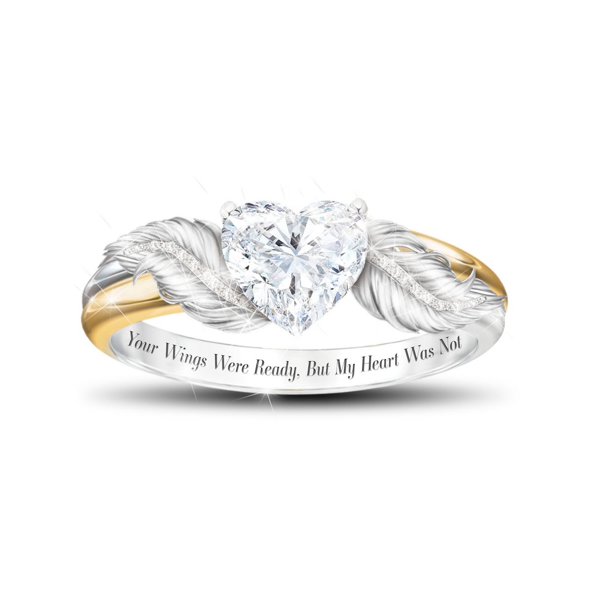 'Your Wings Were Ready' White Topaz Remembrance Ring