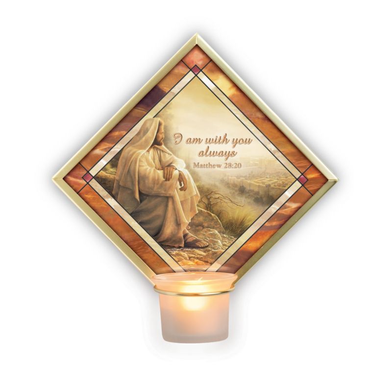 'I Am With You Always' Wall Décor Votive Candleholder