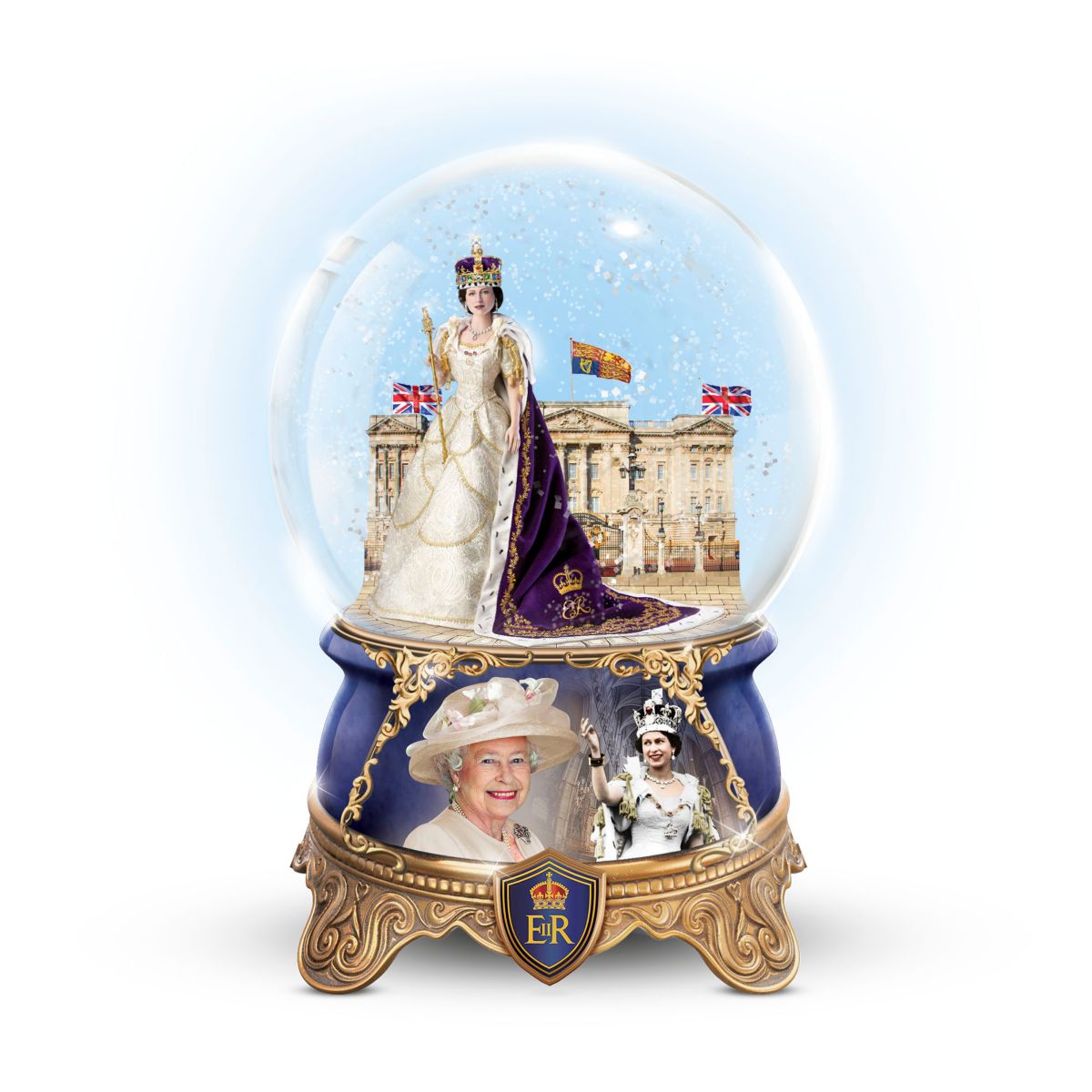 'Queen Elizabeth II Coronation' Musical Glitter Globe