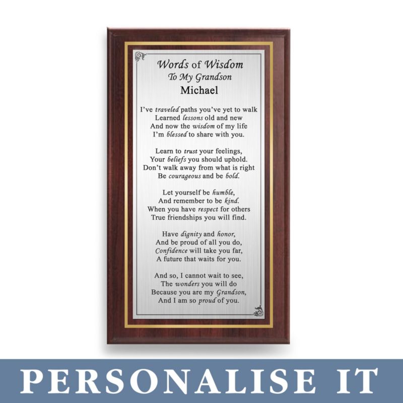 &#039;Grandson&#039;s Words Of Wisdom&#039; Personalised Wall Décor