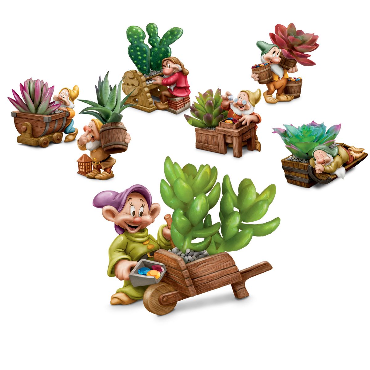 Disney Snow White And The Seven Dwarfs Planter Sculpture Collection