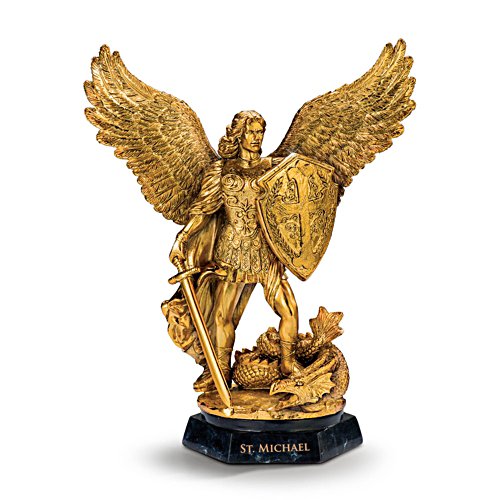Goldener Sankt Michael – Erzengel-Skulptur