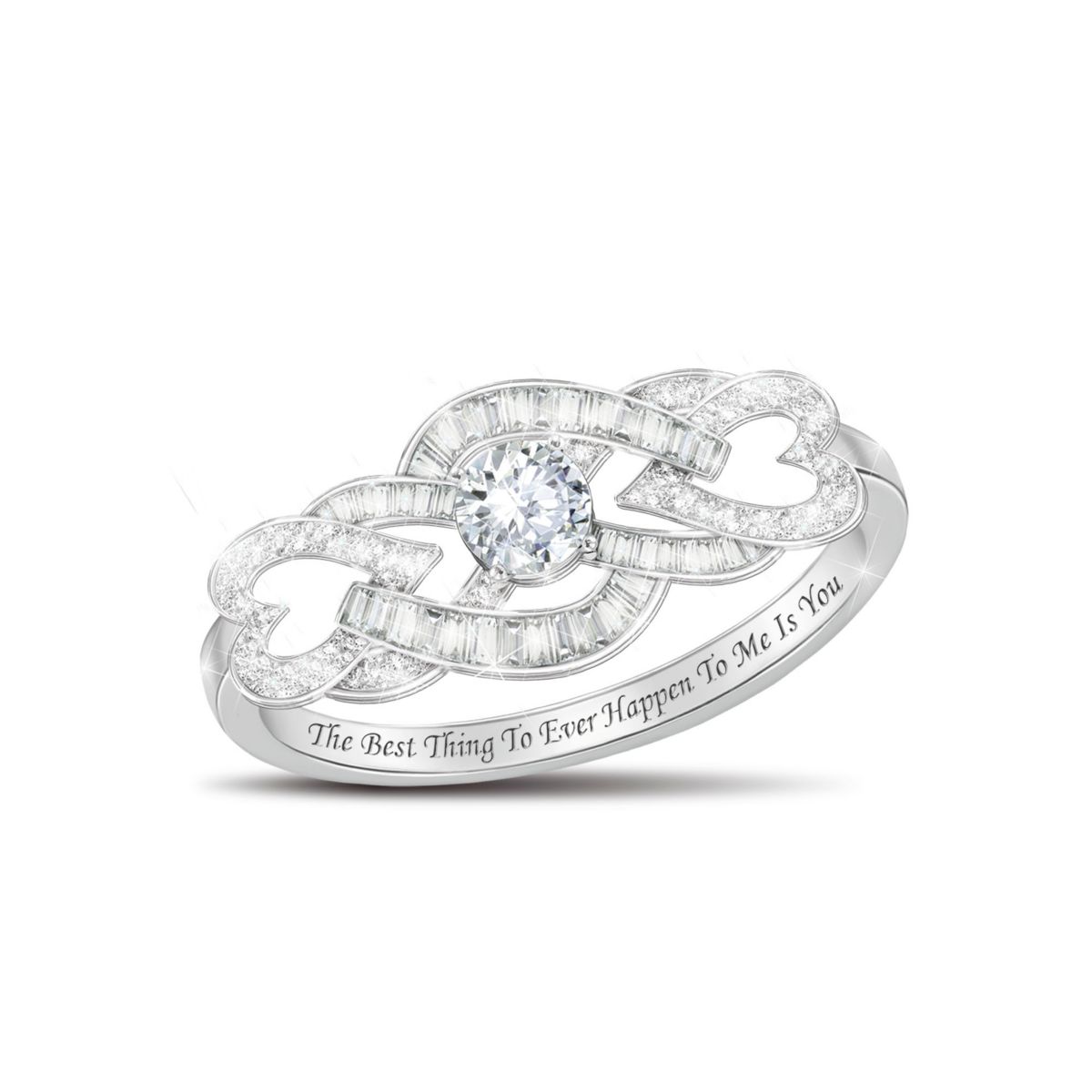 'My Love, My Life' White Topaz Ladies' Ring