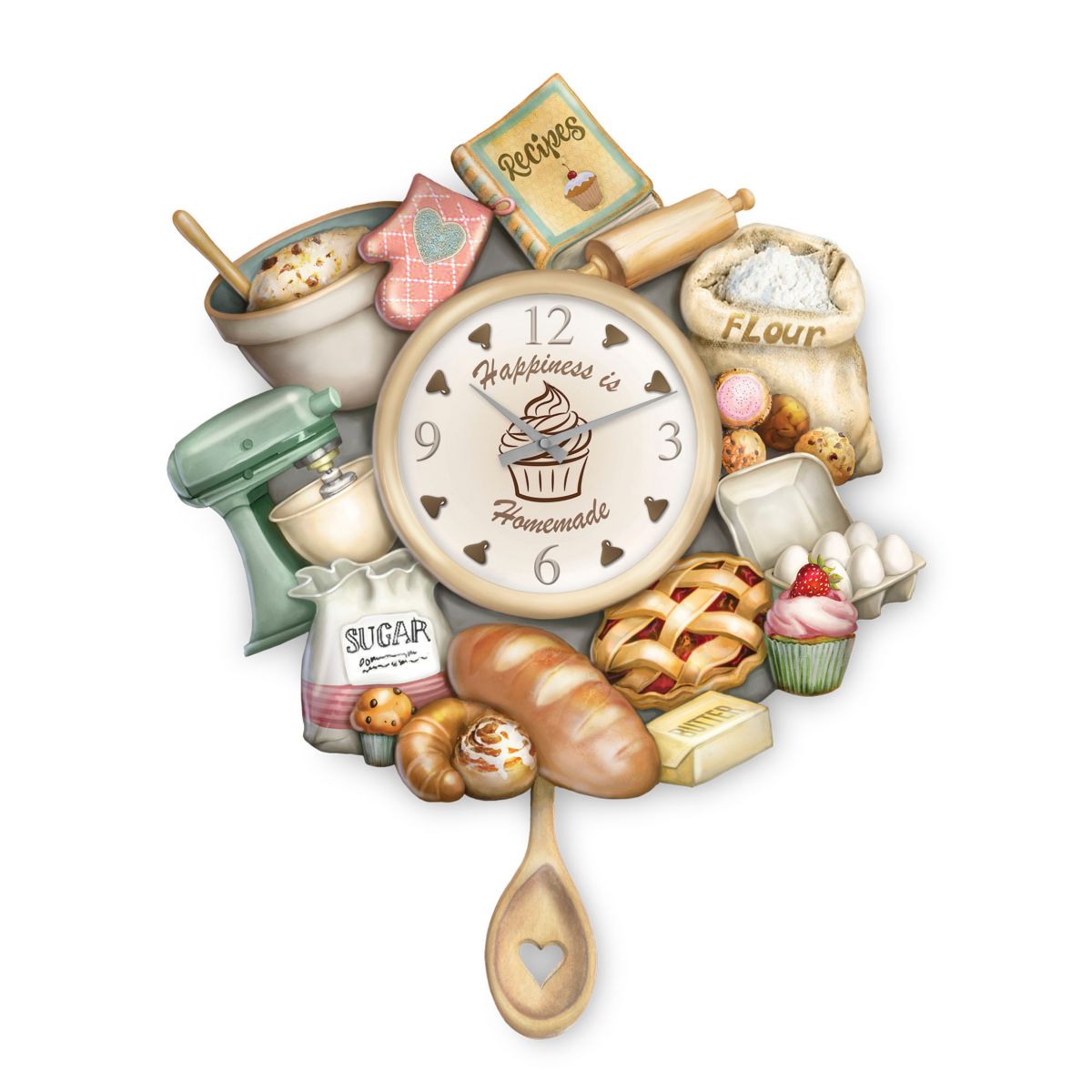 'Homemade Happiness' Baking Wall Clock