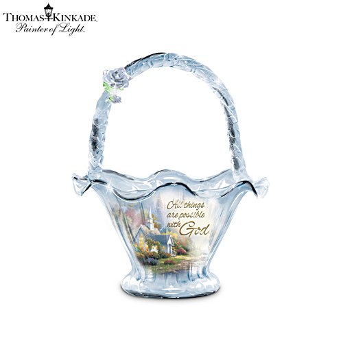 Thomas Kinkade 'All Things Are Possible' Hand-Blown Glass Bowl