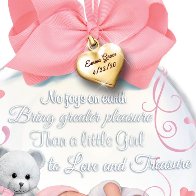 A Baby To Treasure Girl Personalised Illuminated Ornament