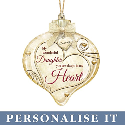 Illuminated Ornament With Personalised Charm For Daughter