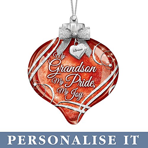 'My Grandson, My Pride, My Joy' Illuminated Personalised Ornament