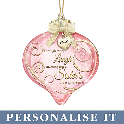 'A Sister's Love Is Always Near' Illuminated Personalised Ornament