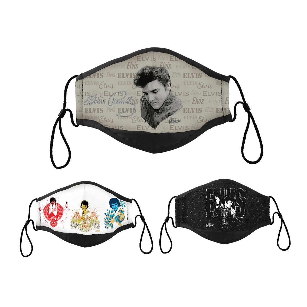 Elvis Antibacterial Face Mask Trio Set